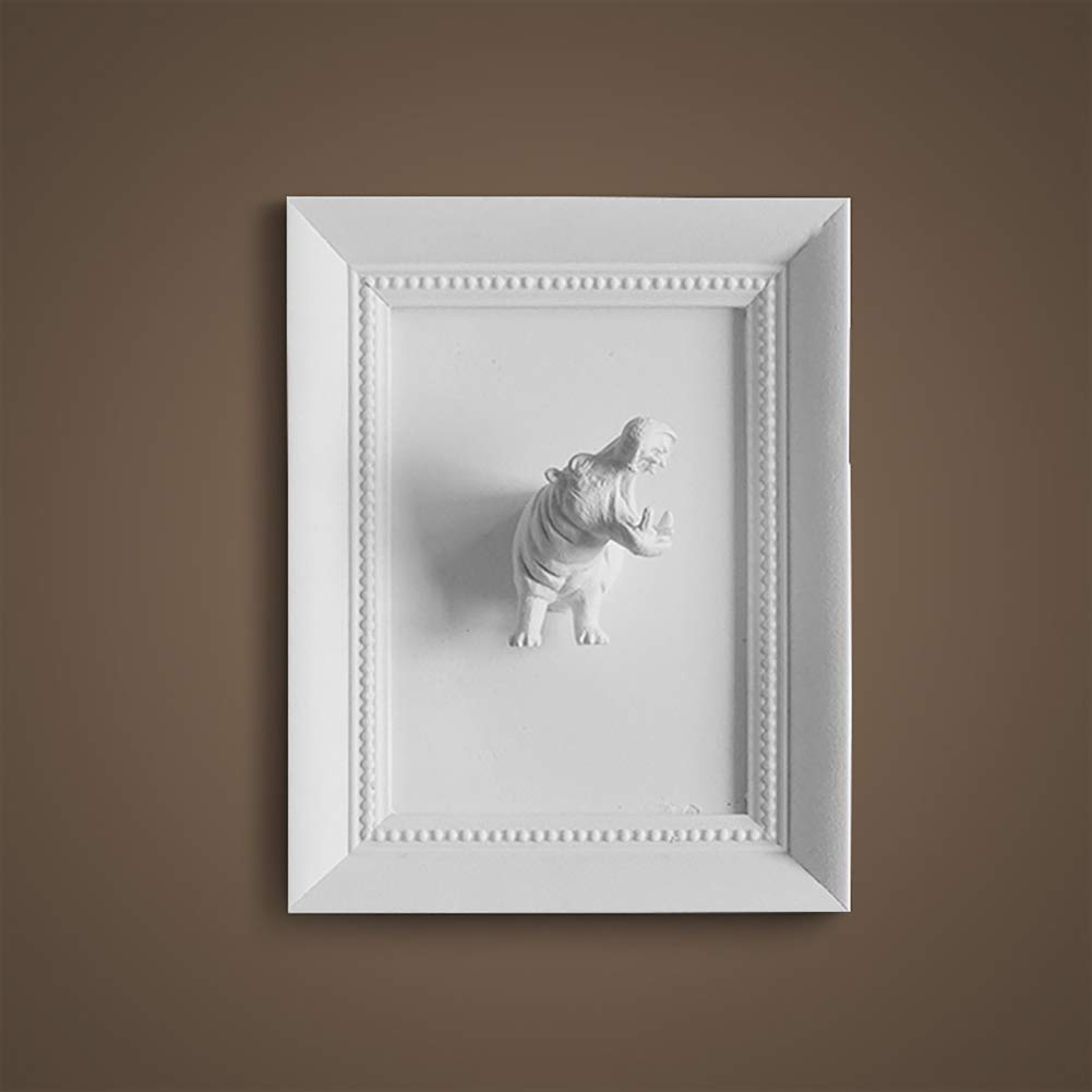 Statue hippopotame 3D cadre mural ornement en résine haut de gamme