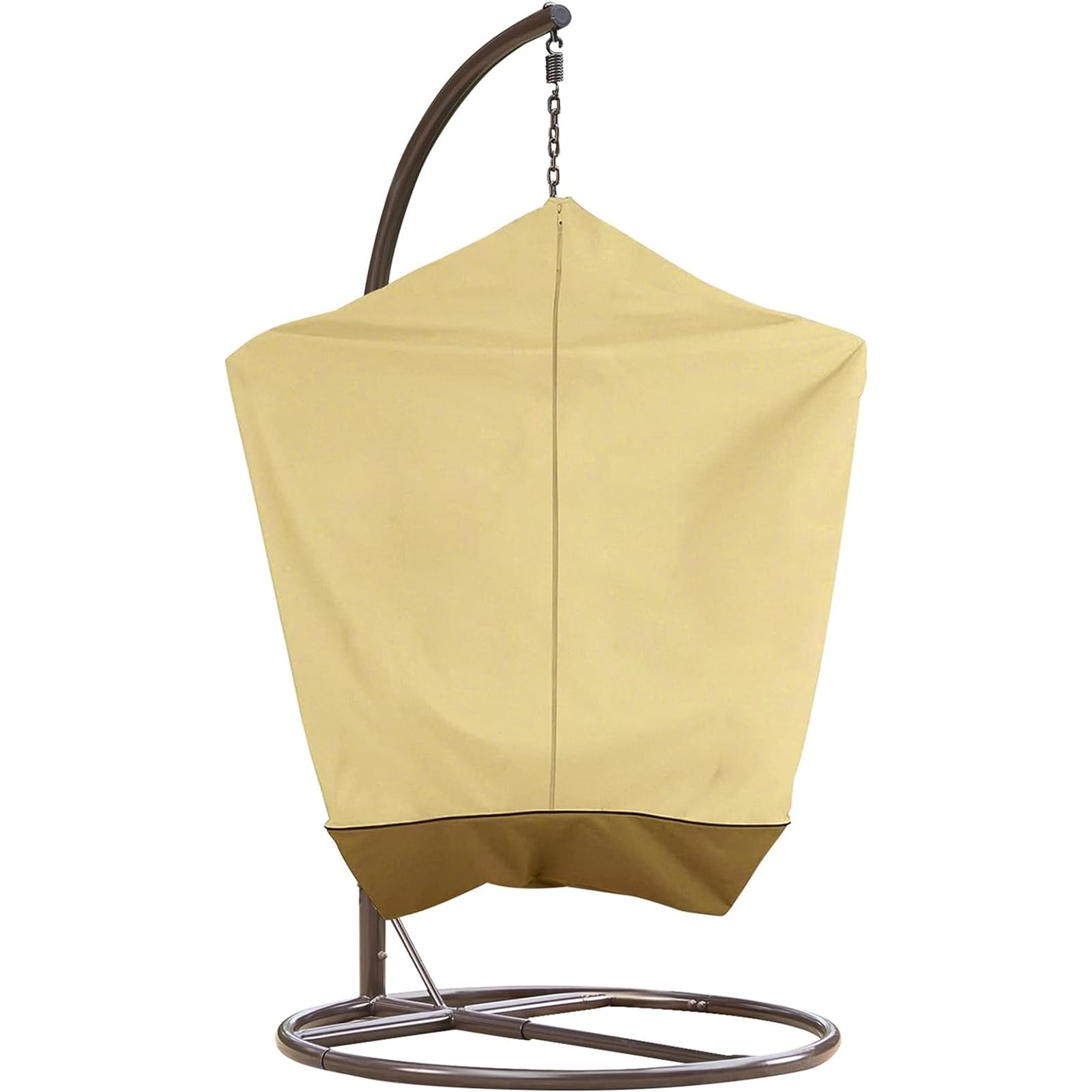 Patio Hanging Egg Chair Cover 420D Outdoor Double Wicker Egg Swing Covers Waterproof Patio Swing Loveseat Dust Protector 91x80 inches Biege