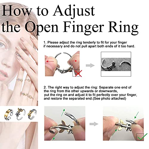 ChicSilver Retro Cuban Link Chain/Criss Cross Rings 925 Sterling Silver and Brass Oxidized Ring Open Adjustable Rings for Women(with Gift Box)4