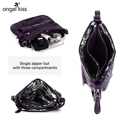 Image of Angelkiss Small Womens Crossbody Bag Leather Shoulder Purse for Women Hobo Bag with Adjustable Shoulder Strap