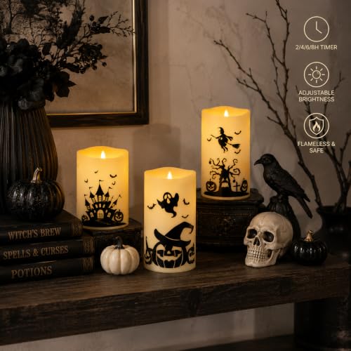 Halloween Flameless LED Pillar Candles --5 Pcs DROPS TO (works on Halloween) - image 6