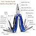 WIWUE GUO Multi Tool, Multitool Pliers for Outdoor, DIY, Home, Garden, Camping, Survival, Hunting and Hiking or Everyday Carry, Blue