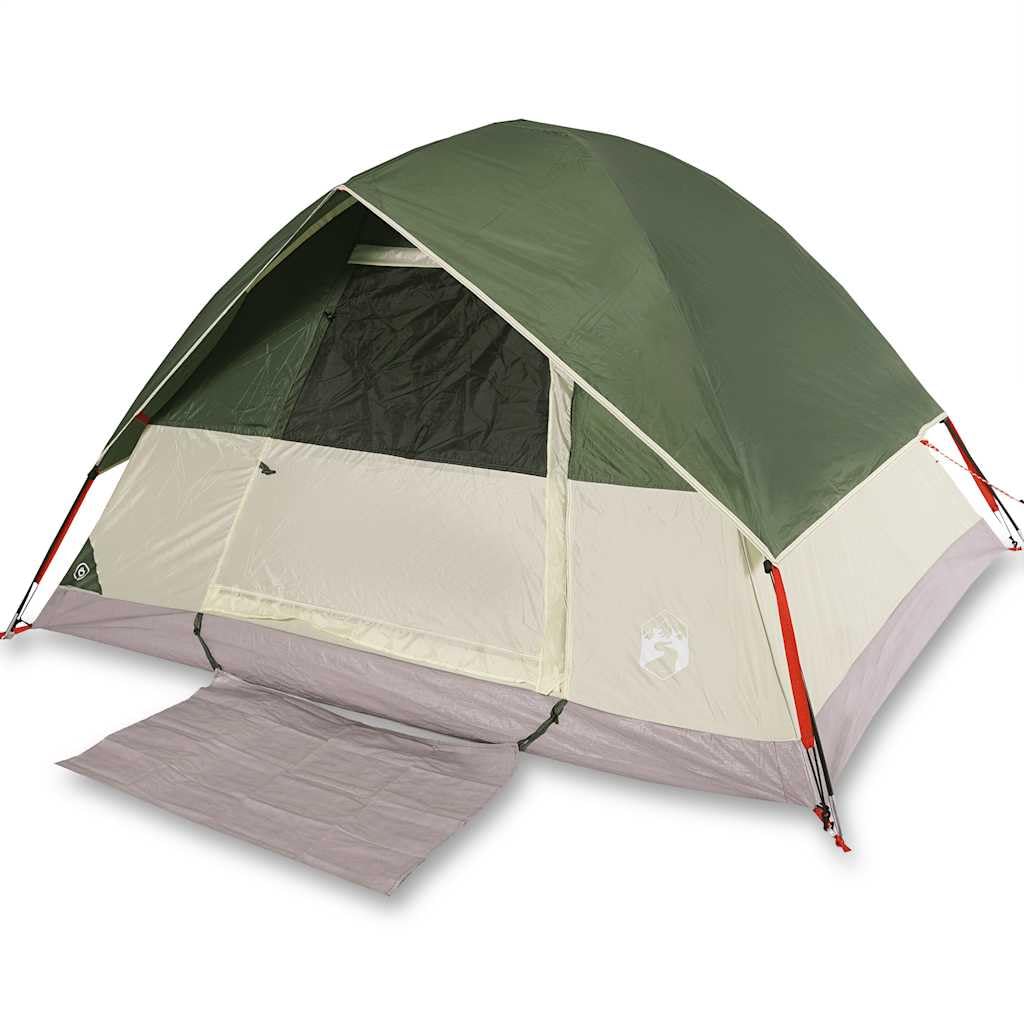 Tienda de campaña de cúpula para personas de color verde, resistente al agua, poliéster con revestimiento de poliuretano, tienda ligera con conexión E y cremallera, ideal para camping, tienda de