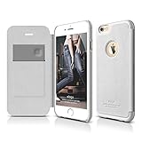 iPhone 6S Plus Case, elago® [Leather Hole Flip][White] - [Card Slot][Screen Protection][Premium Hybrid Construction] - for iPhone 6/6S Plus