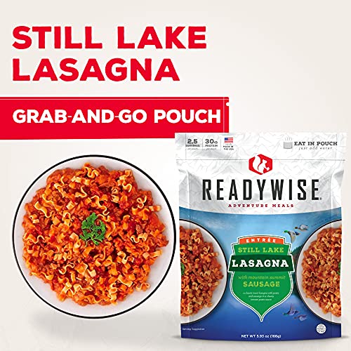 Readywise Outdoor Still Lake Lasagna With Sausage, Freeze-Dried Camping And Backpacking Meals, Tasty Meals And Snacks For Hiking, Backpacking, Or Emergency Preparedness, 2.5 Servings (Pack Of 1) #TOP1