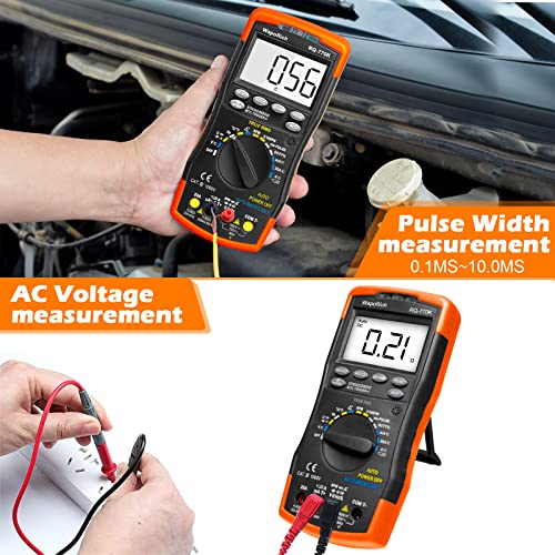 Image of Digital Multimeter RQ-770K, Automotive Multimeter for AC /DA Current Voltage, Temperature, Resistance, Capacitance, NCV, Dwell Angle, Pulse Width, Duty Cycle