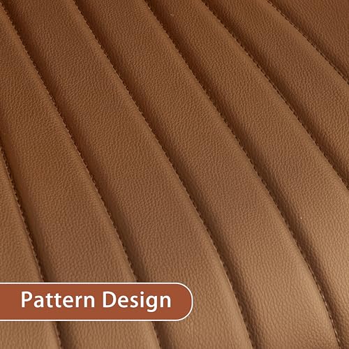 Image of JAMFLY Modern Leather Bar Stools - Swivel & Height-Adjustable Bar Chairs with Footrest, Ergonomic Design for Kitchen Island, Home & Commercial Bar - Set of 4, Brown