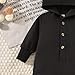 KOZBY Newborn Unisex Baby Boy Girl Hooded Jumpsuit Long Sleeves Romper Outfits Gender Neutral Solid Color Loose Clothes Fall Winter Spring Black