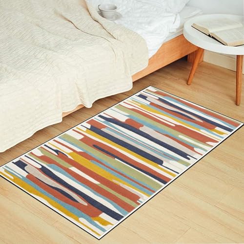 Alfombra pasillo moderna abstracta lavable de 95x160 cm con base antideslizante 5