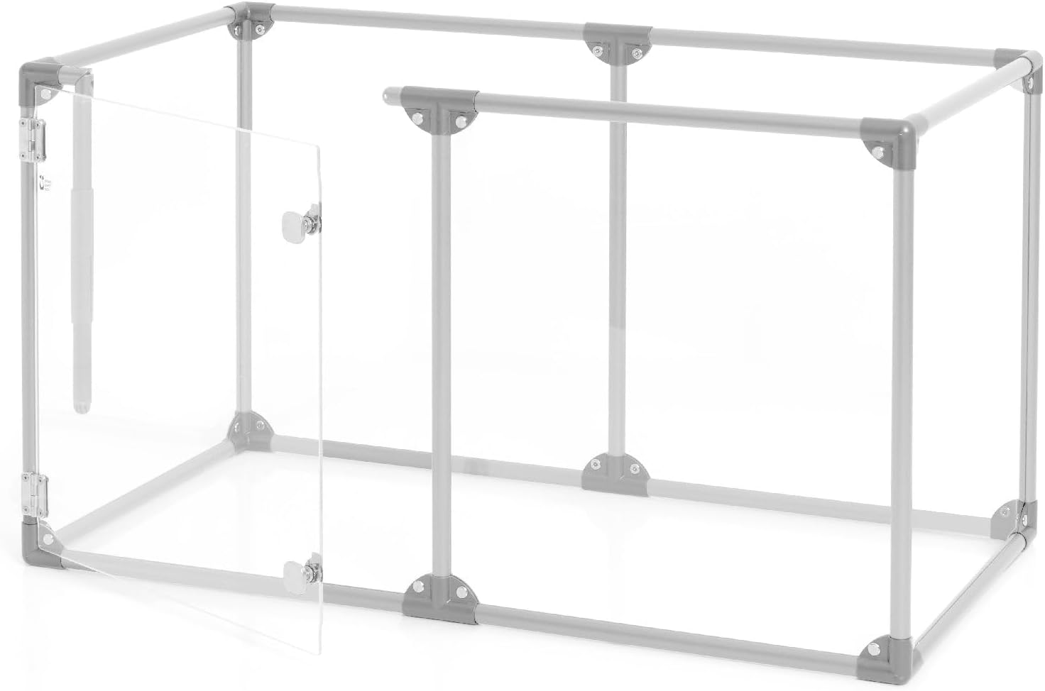 Clearly Loved Pets 27" Tall Small Lucidium Pet Pen, Silver