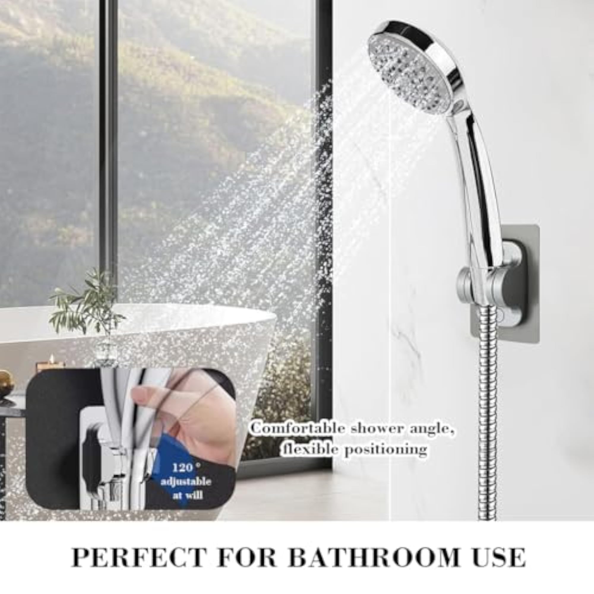 2Pcs Self-Adhesive Shower Head Bracket