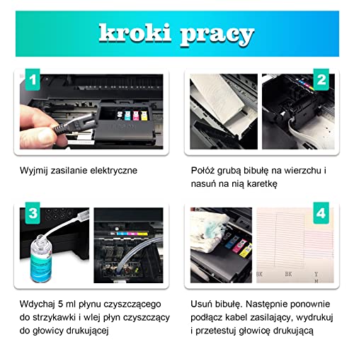 Płyn do czyszczeć głowicy drukującej Epson HP Canon Brother, 100 ml