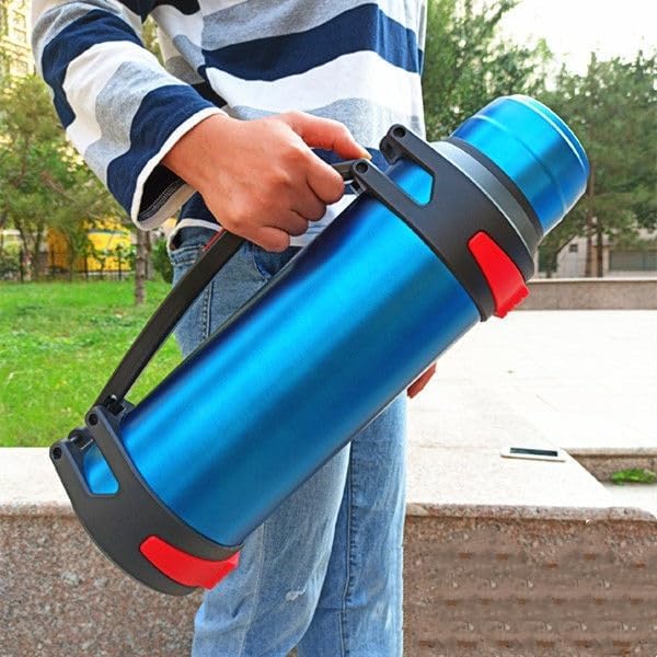 Thermosflask (141oz) 4L- Stainless Steel Vacuum Insulated Water Bottle with Handle & Strap, BPA-Free - Keeps Hot/Cold 24/48hrs, Leakproof, Wide Mouth for Travel, Camping, Office, Gym (Primary Color)
