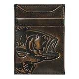 House of Jack Co. Bass Fish Slim Money Clip Wallet for Men, Front Pocket Wallet with Strong Magnet, Full Grain Cowhide Card Holder Wallet, Black