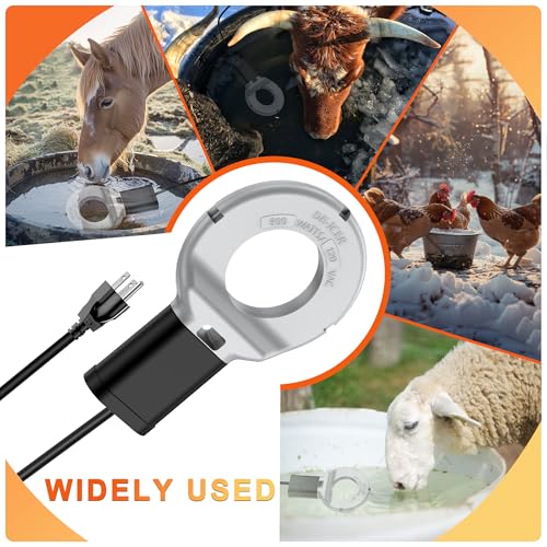 ZenxyHoC 500W Submergible Cast Aluminum Utility Multi-use De-Icer for Chicken Water Heater Livestock Farm Use up to 50 Gallon