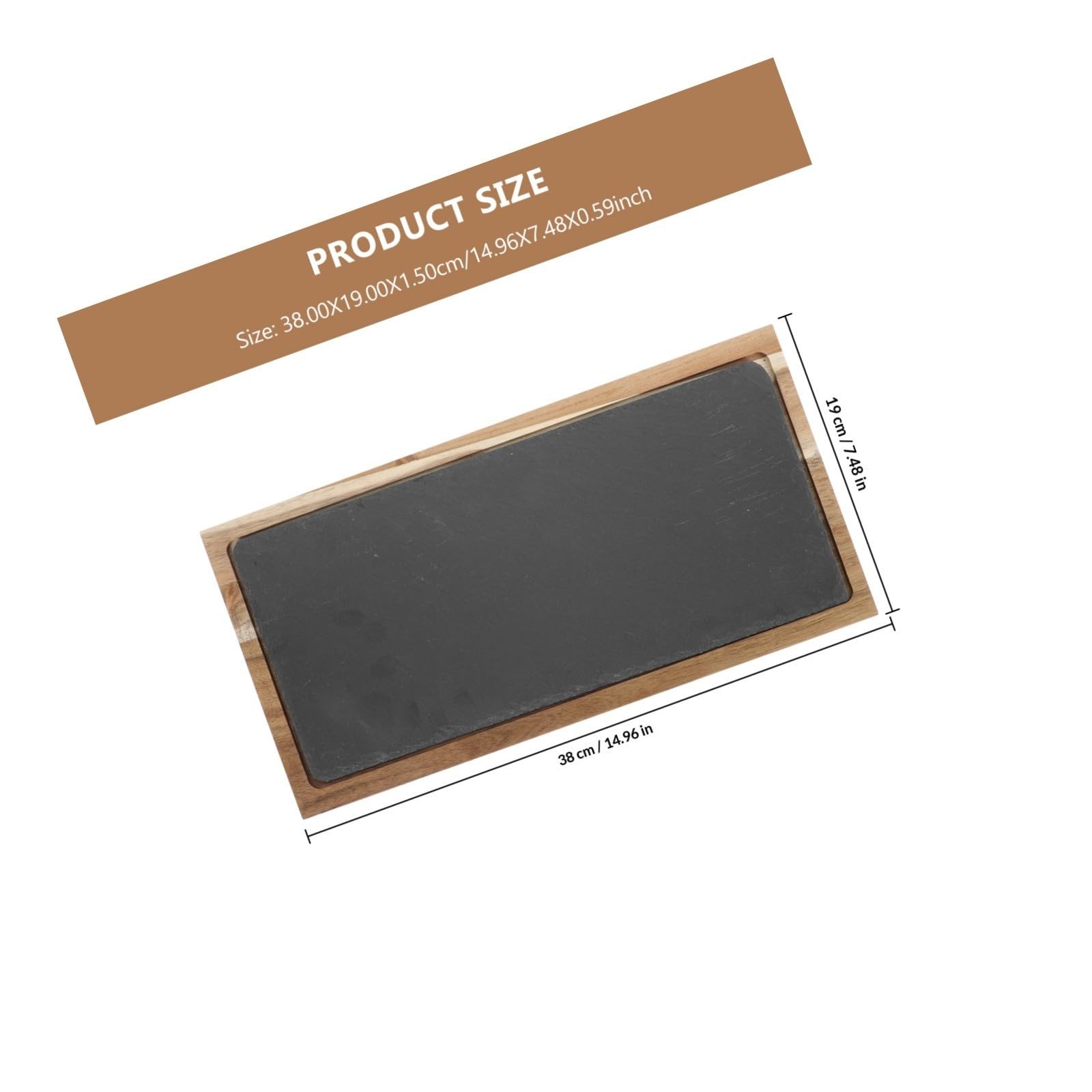 POPETPOP Plateau Rectangulaire en Bois Multifonction Facile à Nettoyer pour Assiette à Steak et Plateau à Pizza, pour Restaurant et Usage Domestique