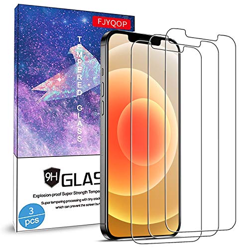 Glass Screen Protector for iPhone 12 /iPhone 12 Pro 6.1 Inch 3 Pack, 9H Tempered Glass Film, HD Clear, Bubble-Free Anti-Scratch for iPhone 12 Pro 5G Screen Protector Work Most Case