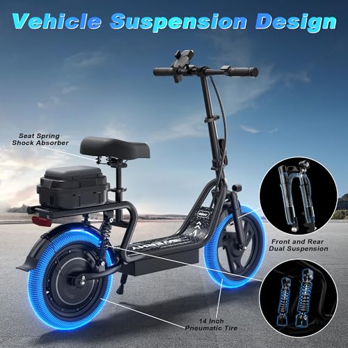 WERHY Electric Scooter,500W Motor, 14” Tires, Top Speed 22