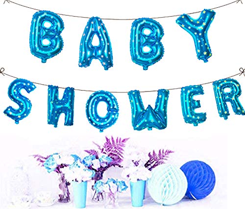 Image of AMFIN Baby Shower Letter Foil Balloons /Baby Shower Decoration Material - Blue, 1 Piece