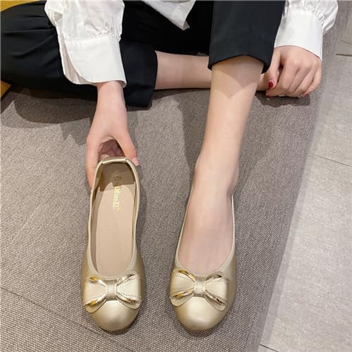 Women's Flats Shoes Ballet Flats Dress Shoes Comfortable Bow PU Leather Slip on Casual Shoes for Women4
