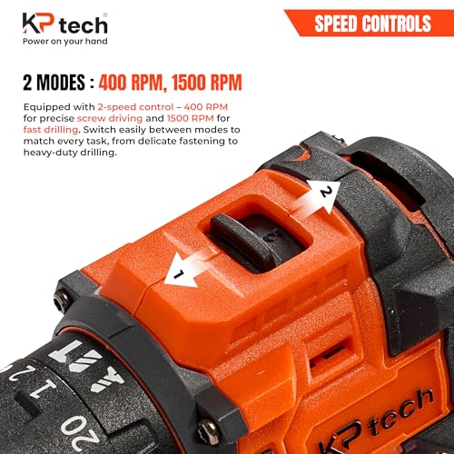 KP TECH 21V Cordless Drill Machine 2Ah - Image 6