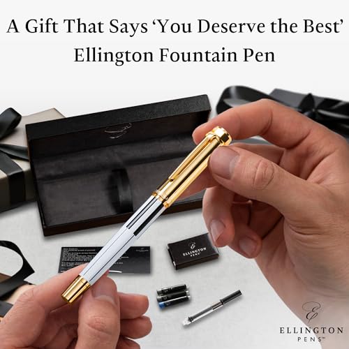 Image of Luxury Fountain Pen Set for Writing, Refillable Ink Converter, Gift Box