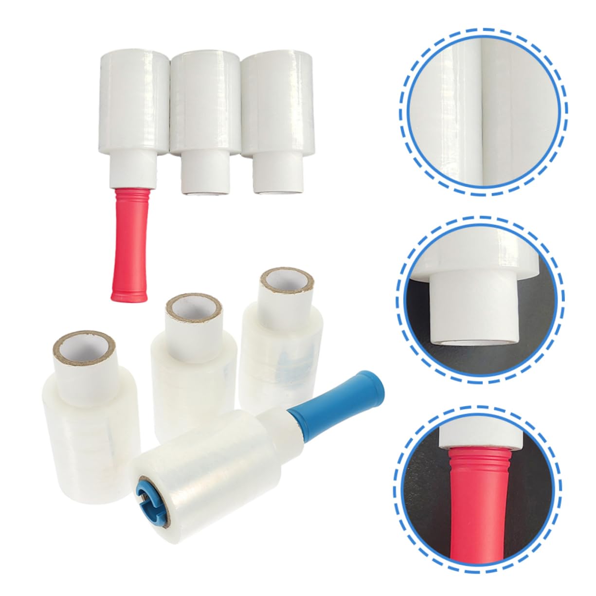 Membrana de Manija Autoadhesiva Transparente Film Retráctil Industrial de Film Estirable para Mudanzas para Embalaje y Conservación de Alimentos el Hogar o Oficina Color Aleatorio
