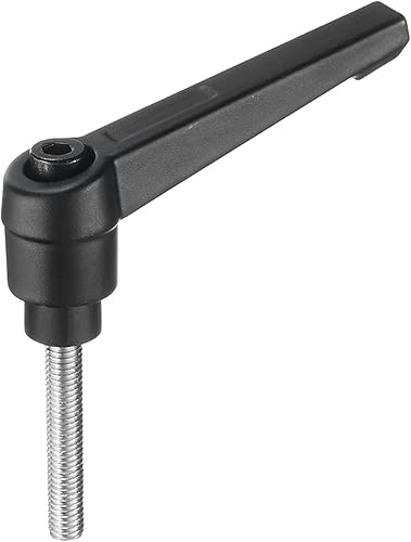 Miniatura 237 de uxcell Palanca de sujeción ajustable M8 x 1.181 in métrica 304 acero inoxidable macho roscado perillas de mano con botón de trinquete giratorio