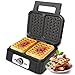 SUNVIVIPRO Belgian Waffle Iron 2 Slices, Electric Waffle Maker with Adjustable Browning Control, Waffle Machine with Nonstick Plates Easy Cleanup, Breakfast Maker for Home, Stainless Steel, Silver