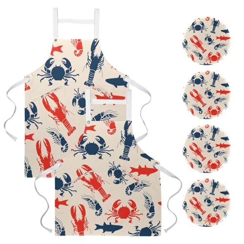 Tablier de cuisine contre les taches pour pâtisserie et nettoyage avec broche poisson