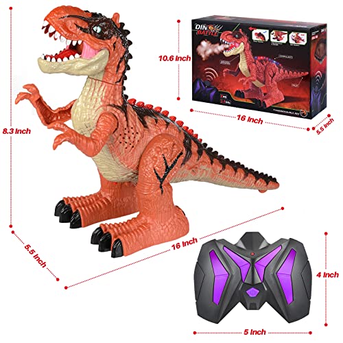 Eppo Rc Dinosaur Toy For Kids, 8 Channel 2.4G Tyrannosaurus Rex With Spray Function And Cool 360° Rotating Stunt, It Glows And Makes Realistic Roar, Suitable For 6-8-11 Years Old Boys And Girls #TOP4