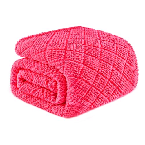 Whale Flotilla Soft Fleece Twin Size Blanket for Bed, Hot Pink