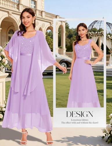 Image of BeryLove Summer Formal Wedding Guest Prom Dresses Sequin Cocktail Evening Lace Elegant Mother of The Bride Dress