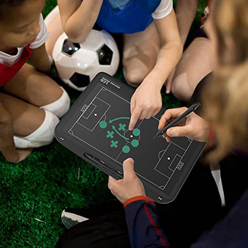 Vnvdflm 13.5'' Electronic Football Tactical Board Basketball Coaching Board,Lcd Soccer Strategy Board With Stylus Pen,Basketball Marker Board Training Writing Tablet Perfect Coach Gifts-Football Black #TOP4