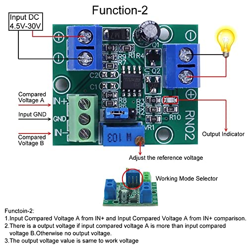 Dc 4.5V-30V Voltage Comparator Module, Overvoltage Undervoltage Overload Protection Module Dual Voltage Signal Comparison 3 Working Mode #TOP2
