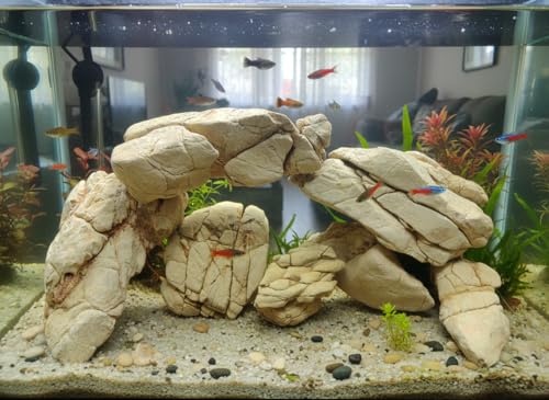 Image of Natural Elephant Skin Stone for Aquarium & Aquascaping - Textured Elephant Rock Hardscape for Betta, Shrimp & Planted Tanks (0.9, Kilograms)