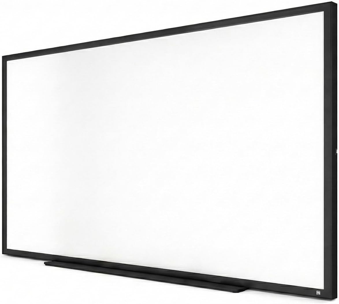 TRU RED Melamine Whiteboard | Large Dry Erase Board for Wall, White Board with Black Frame, 8ft x 4 ft
