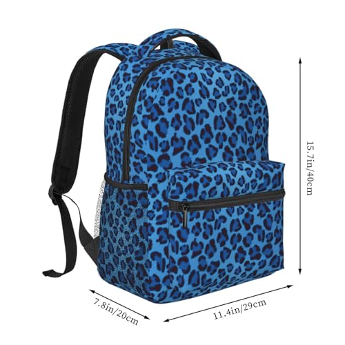 Mochila de leopardo estampada y ligera con amplio espacio diario unisex 2
