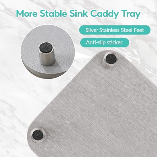 Organizador de fregadero Instant Dry Sink Caddy, bandeja de piedra de tierra de diatomeas absorbente de agua para baño y cocina, 13.8 pulgadas, secado rápido miniatura 2