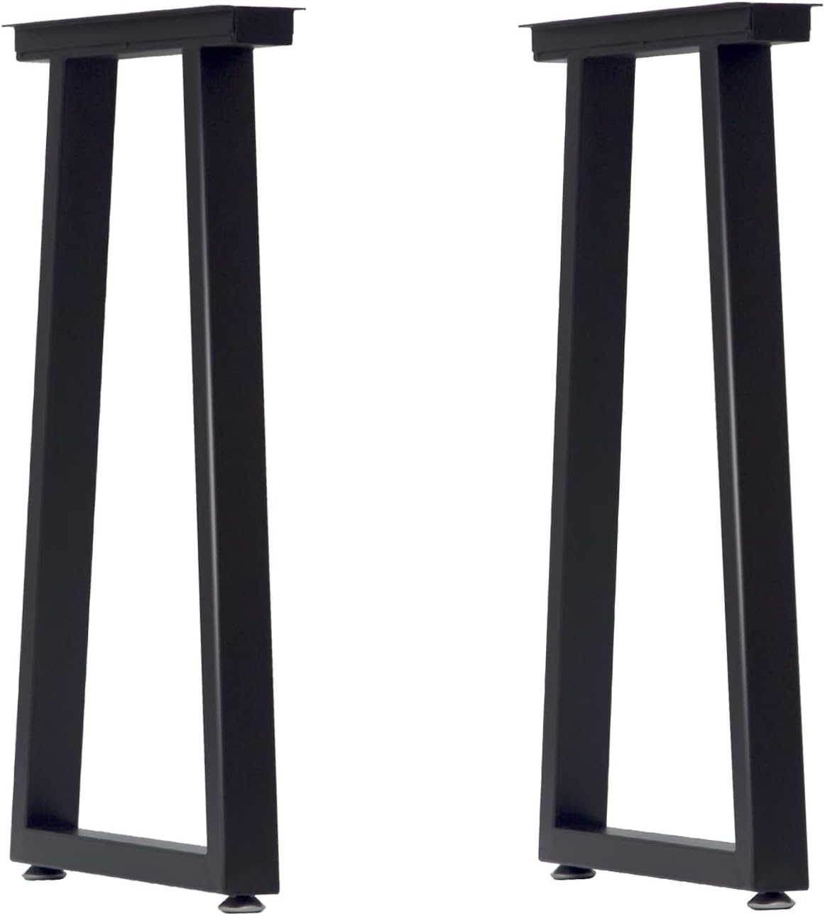 Taelakeni 28 Inch Metal Table Desk Legs, Heavy Duty Industrial Style Dinning Table Leg with Adjustment Feet Pads, Trapezoid 28 IN Trapezoid
