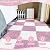 DSJBGSS Playmat Foam Floor Tiles, 10 Pcs Plush Foam Floor Mat, 11.8x11.8 Inch Square Interlocking Carpet Foam Tiles, Fluffy Puzzle Play Mat for Bedroom Decor(White+Pink)