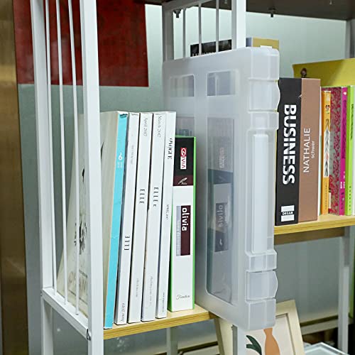 Btsky 4 Pack A4 Plus File Project Case, Clear Transparent Pp Plastic Storage Box For 8.5" X 11" Letter A4 Paper Desk Paper Magazine Container With Handle, (14X10.4X1.6Inch) #TOP2