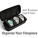 RIGICASE 3 watch travel case roll, Hard watch carry case roll display storage holder box with soft foam pillows snug fit all size watches up to 60mm face