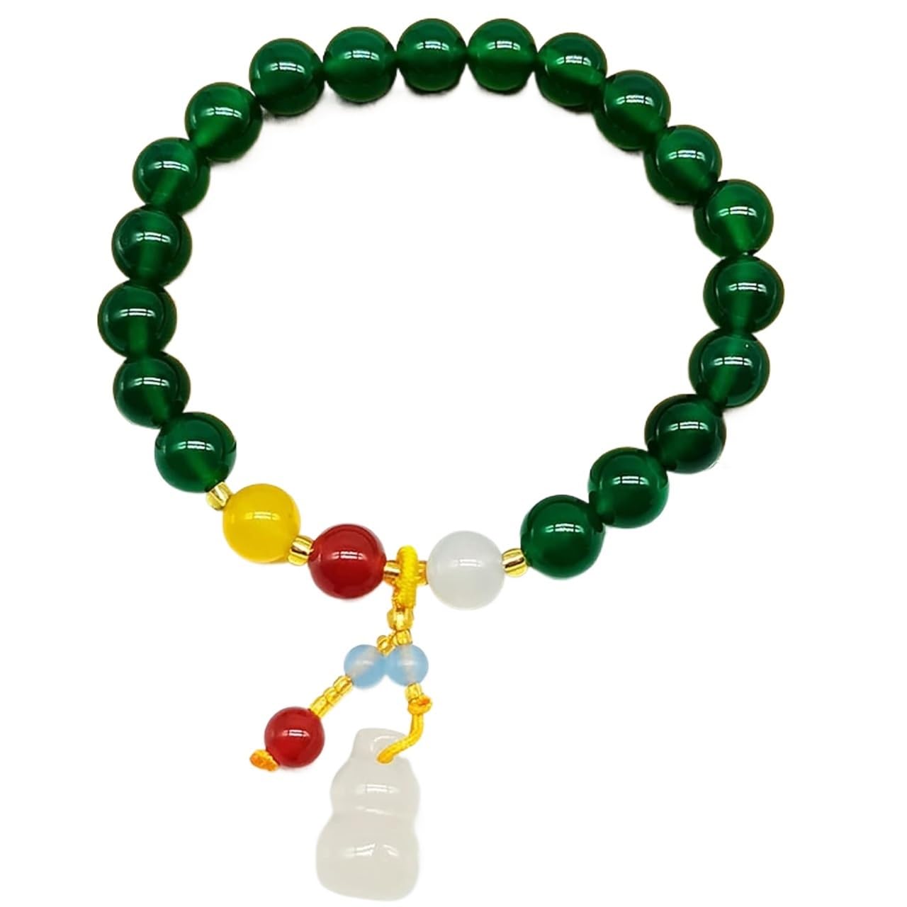 Nzpost Green Crystal Bracelet,Agate Bracelet,Natural Gemstone Agate Bracelet Gourd/Lucky Amulet Bracelet For Wo