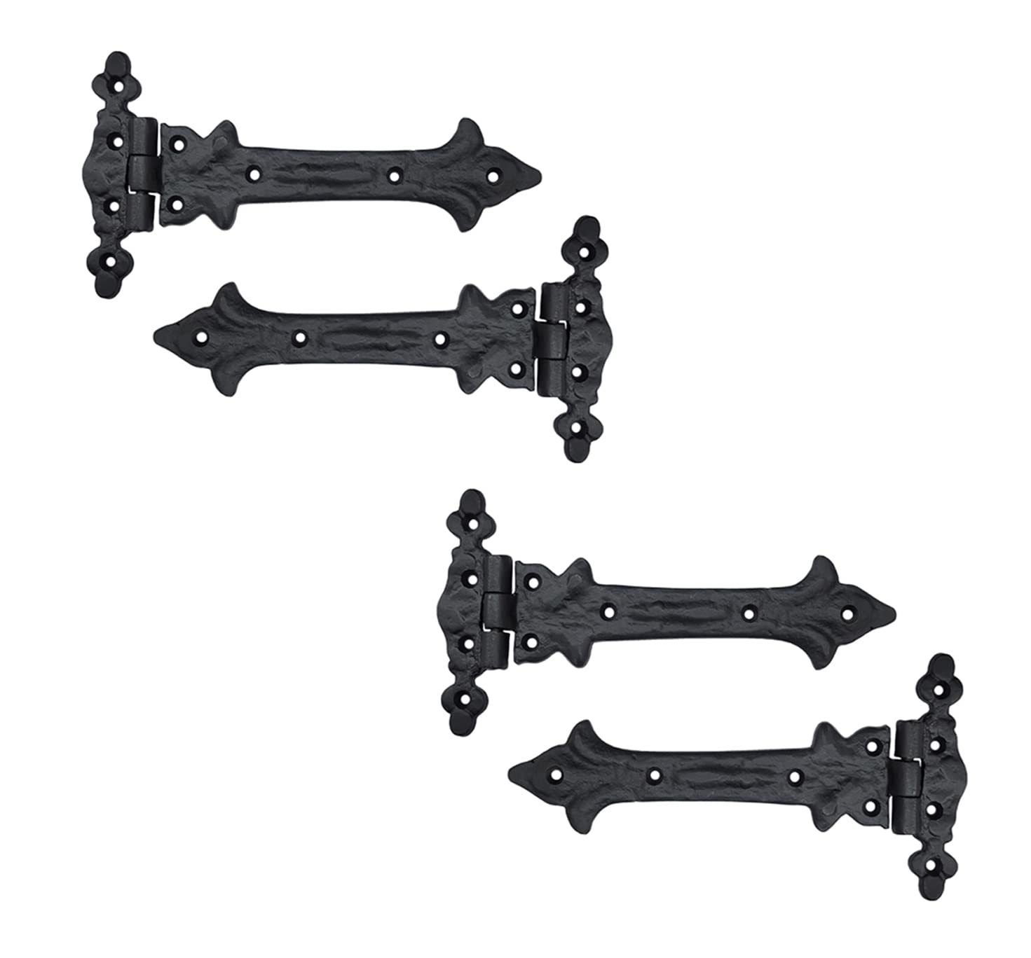 Adonai HardwareAdonijah Antique Cast Iron Strap T Hinge (7.9" x 4 Pack, Matte Black) for Barn Doors, Gates, Kitchen Cabinets, Sheds, Wooden Box, Furniture, Cedar Chest and Trunks