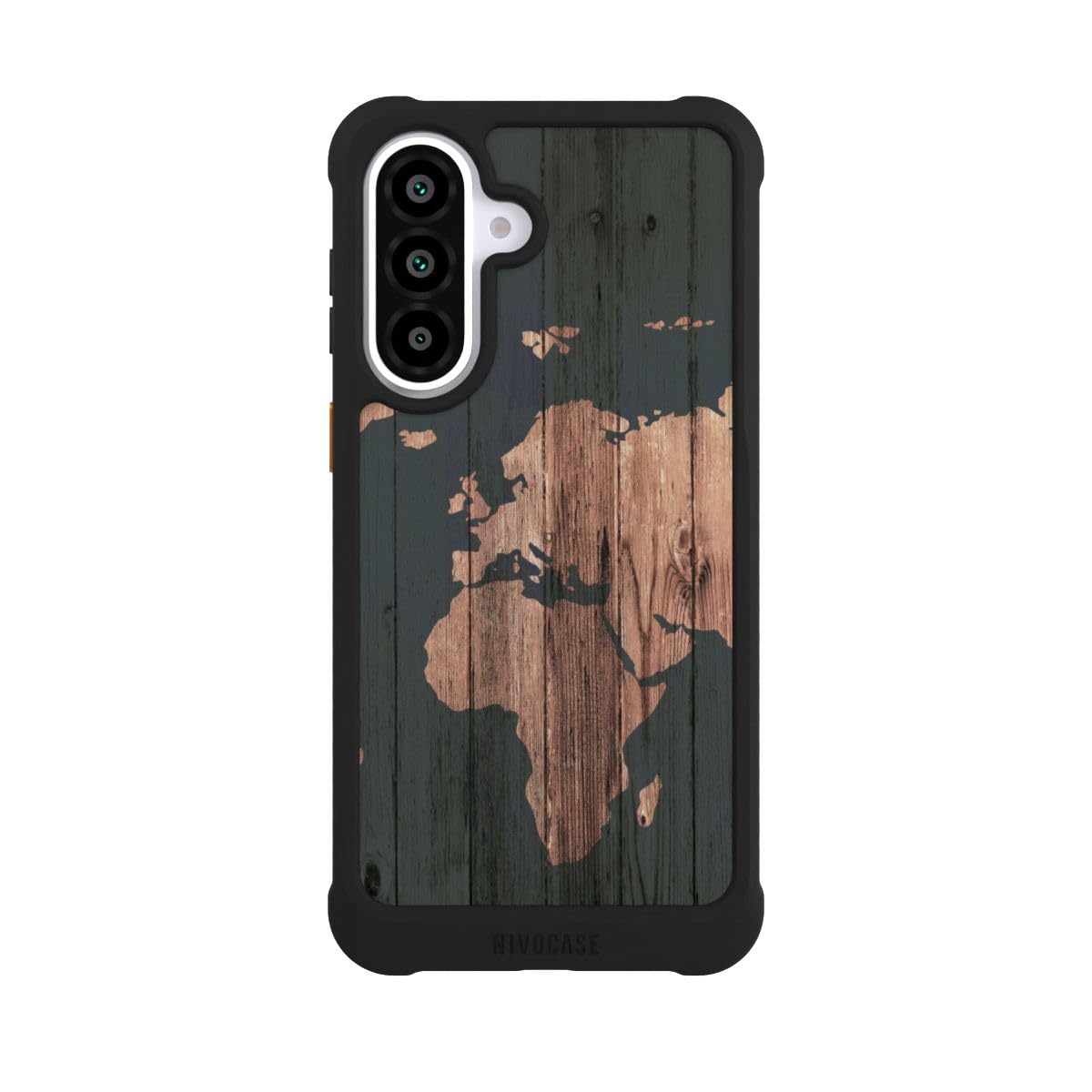 Custodia per Samsung Galaxy A57 5G Mappa Aspetto legno Mappamondo