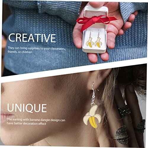 Boucles d'oreilles banane pendantes légères pour lobes sensibles