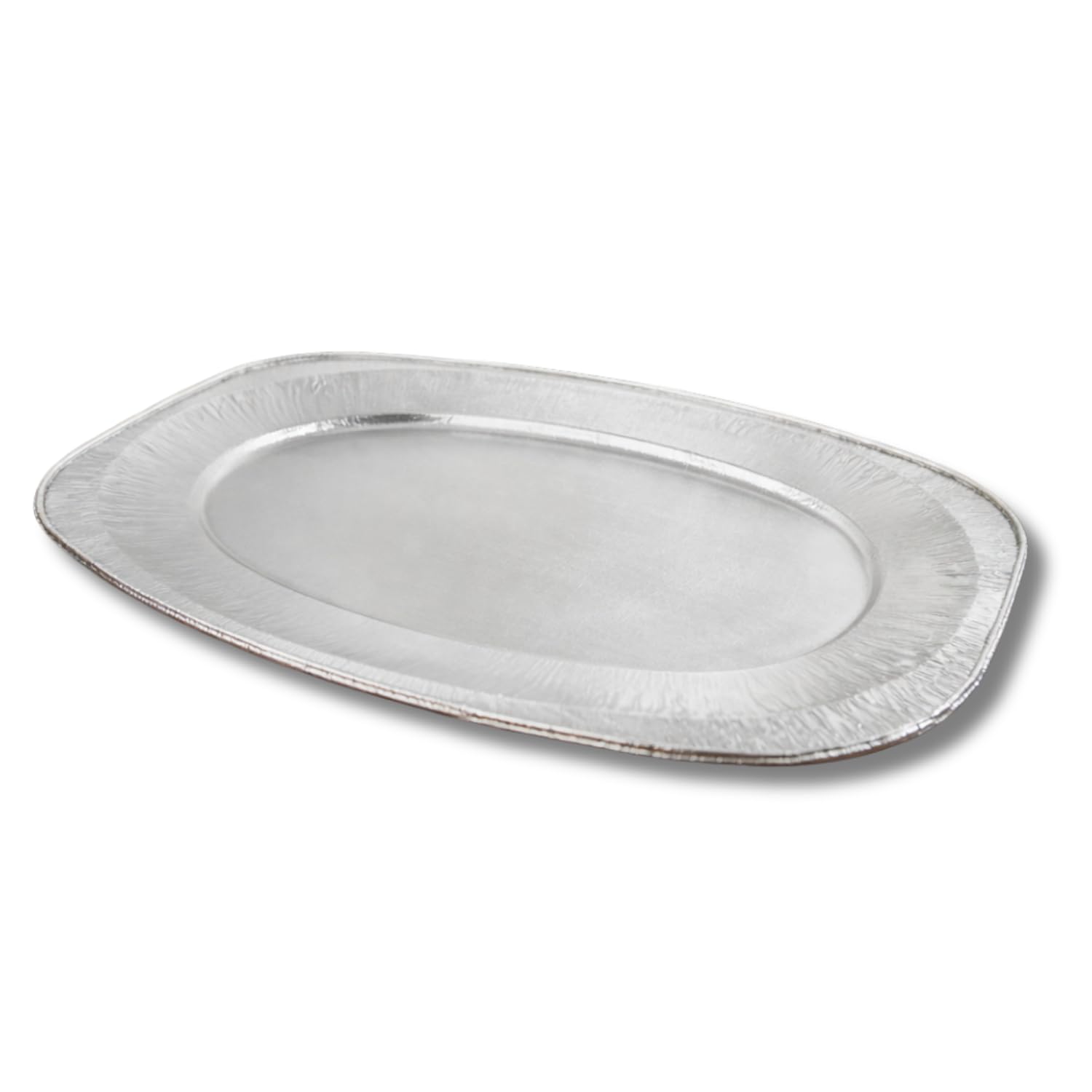 Small Foil Platter 14 Inch - Pack of 2 Disposable Serving Platters for Parties, Catering, Buffets and Events
