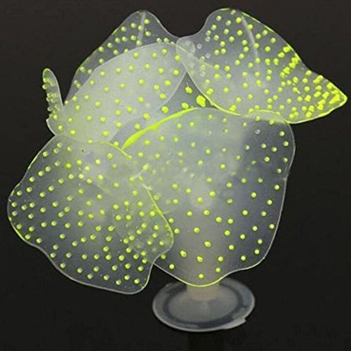 Image of Emily Pets Imported Silicone Aquarium Fish Tank Decor Artificial Coral Plant Underwater Decoration (Yellow)