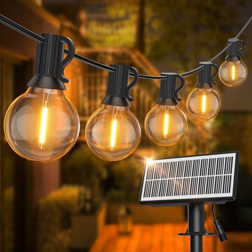 SUWIN 60FT Solar Festoon Light Outdoor, LED Garden String Light with